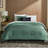 Lacoste Heritage Geo King Size 3-Piece Comforter Set, Premium Cotton Percale Cover with Microfiber Fill, Soft Breathable All-Season, Green-112985310-112985305