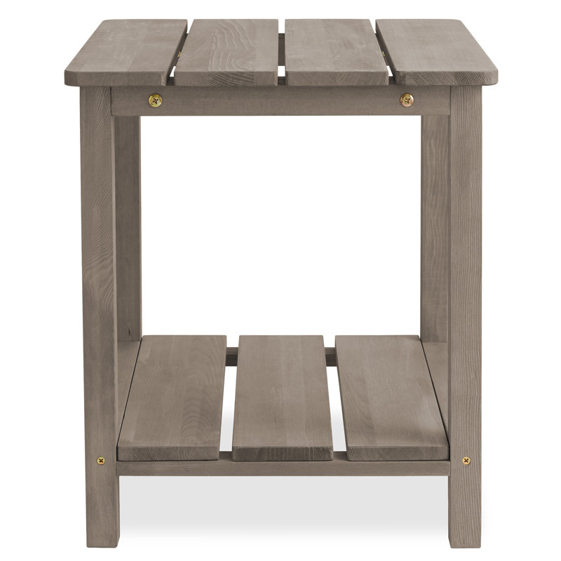 Square Cedar Outdoor Side Table , 16'' in. W 16'' in. D, Gray