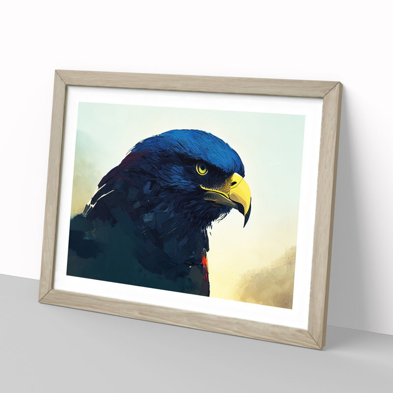 Eagle - Single Picture Frame Print, 25cm H x 34cm W x 2cm D, Oak Framed