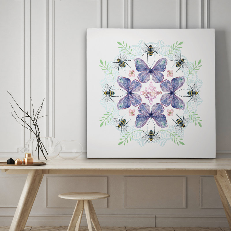 Art sur toile Nature kaléidoscope I, H 16 po x l 16 po x P 1,5 po, Toile tendue