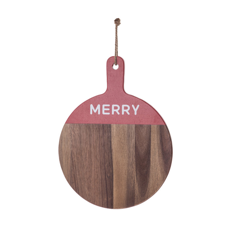  Planche à fromage ronde en bois brun 15,75 po Wood