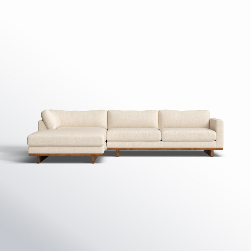 Everly Chaise Sectional, Left Hand Facing, 32" H x 133" W x 86" D, Irving Taupe Polyester Blend