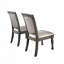 Ensemble de 2 chaises d'appoint rembourrées en similicuir gris avec sièges rembourrés et pieds tournés pour un repas confortable