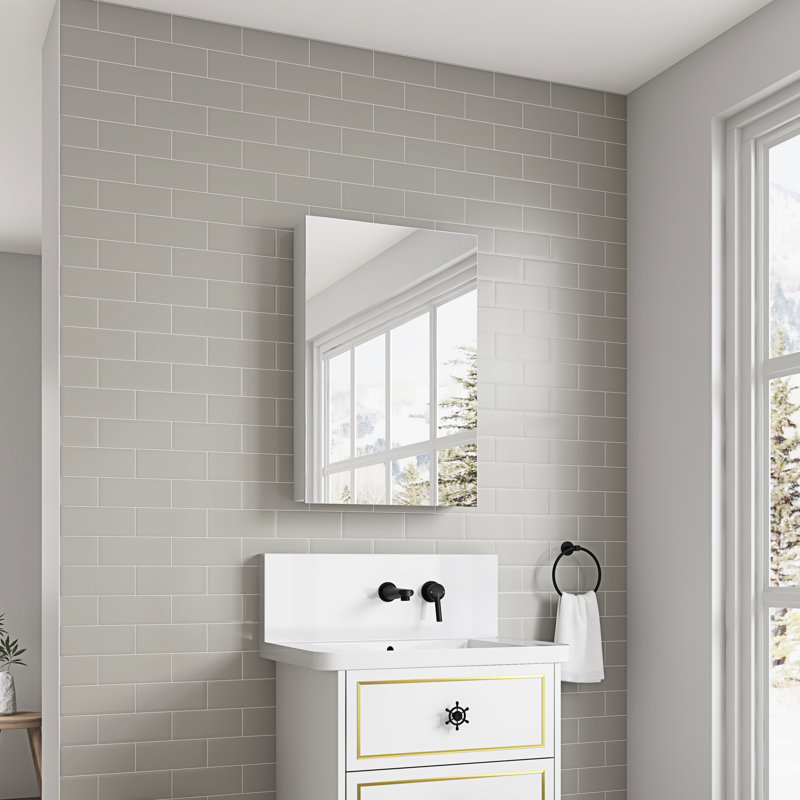 Armoire à miroir de salle de bain l 20 po x H 30 po avec porte en bois, fixée au mur, encastrée ou en surface, ouverture à gauche, rangement pour cosmétiques 20 po x 30 po - Pharmacie à porte, miroir, organisateur tendance