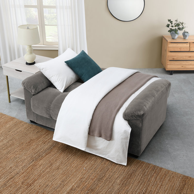 Laymantown Sofa Bed, 2, Mink Grey Velvet