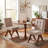 Turfed Linen Upholstered Dining Chair Armless Parsons Side Chair With Solid Wood Legs-109248759