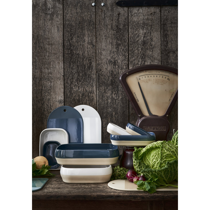 DEGRENNE Paris BAHIA Rectangle Stoneware Baker Bakeware, White