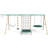 6 In 1 Multifunction Kids Swing Set For Backyard, Heavy-Duty A-Frame Metal Stand With 3 Adjustable Swing Climbing, Net, Trampoline, Basketball Hoop