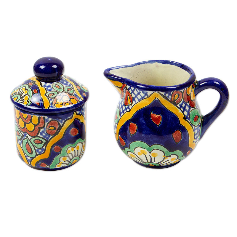 Hand Painted Ceramic Sugar Bowl with Lid