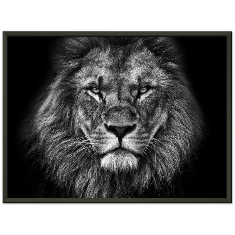 Décoration murale lion, H 24 po x l 32 po x P 0,12 po, Noir