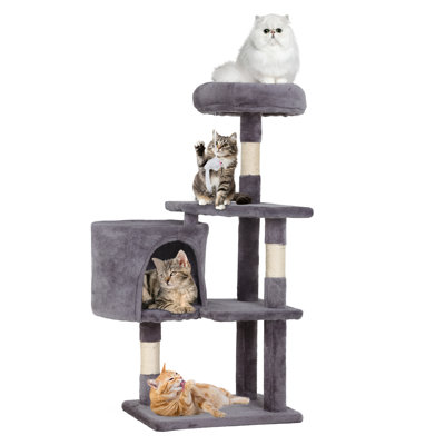 Cat Tree Cat Condo Stand Cat Tower Durable Cat Scratching Post & Cozy Fun Indoor Cat Jumping Platform Multi-Level Furniture Scratching Posts Kitty Activity Center With Toys For Indoor Cats,