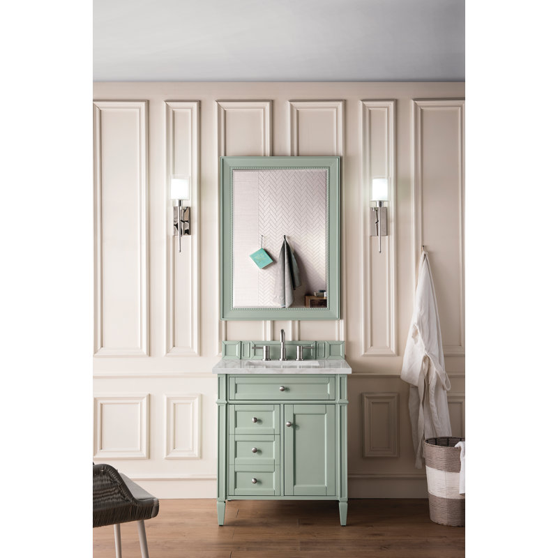 Brittany 30'' W Single Vanity, Sage Green, Victorian Silver, 8" Widespread