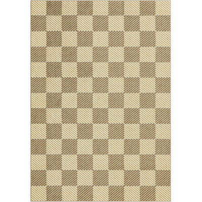 Tapis lavable à carreaux jaune 9 pi x 12 pi à motif géométrique antidérapant