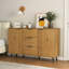 Buffet avec rangement, armoire à café en bois, armoire de cuisine 47,2 po à 3 tiroirs et 2 portes, armoire de cuisine en bois naturel