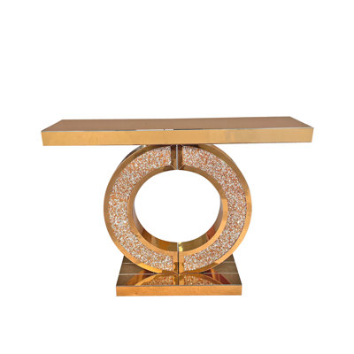 Mirrored Console Table With Crushed Diamond Inlay(Only Including Coffee Table)