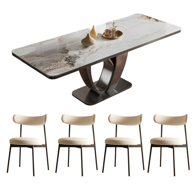 Ensemble de table et de chaises rectangulaires Home Rock, 29.52"H x 78.74"L x 35.43"W