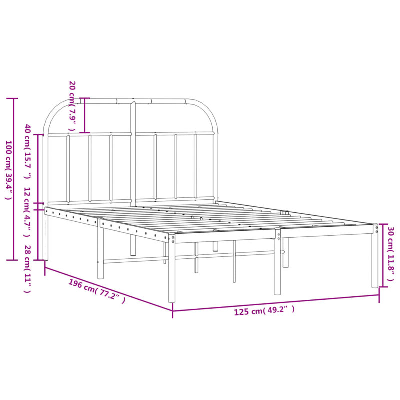 Lyun Bed, Small Double (4')