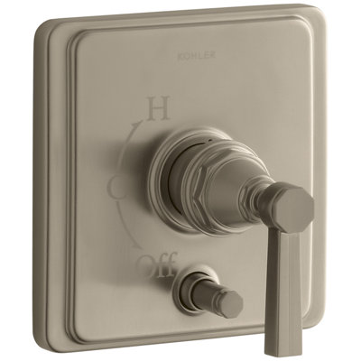 Robinet de douche à pression équilibrée avec inverseur et poignée à levier rainuré Pinstripe® Rite-Temp