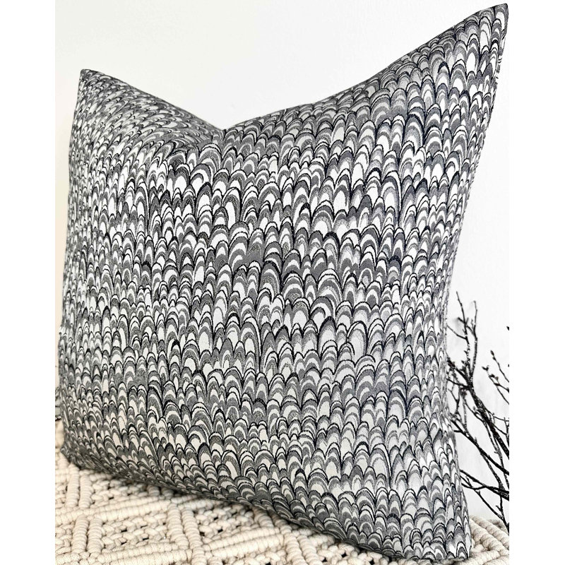 Abstract Square Throw Pillow Cover, Charcoal