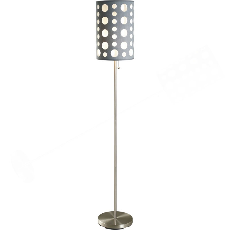 62"H GREY/WHITE RETRO FLOOR LAMP