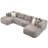 Boneless 135" Oversized 4-Seater Boneless Modular Sectional Sofa with 2 Movable Ottomans and 4 Throw Pillows-1266464900