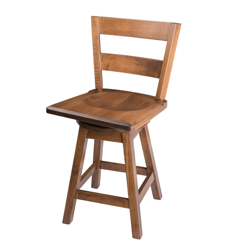 Caire Swivel Solid Wood Counter Stool, Cappuccino, Bar Stool (30" Seat Height)