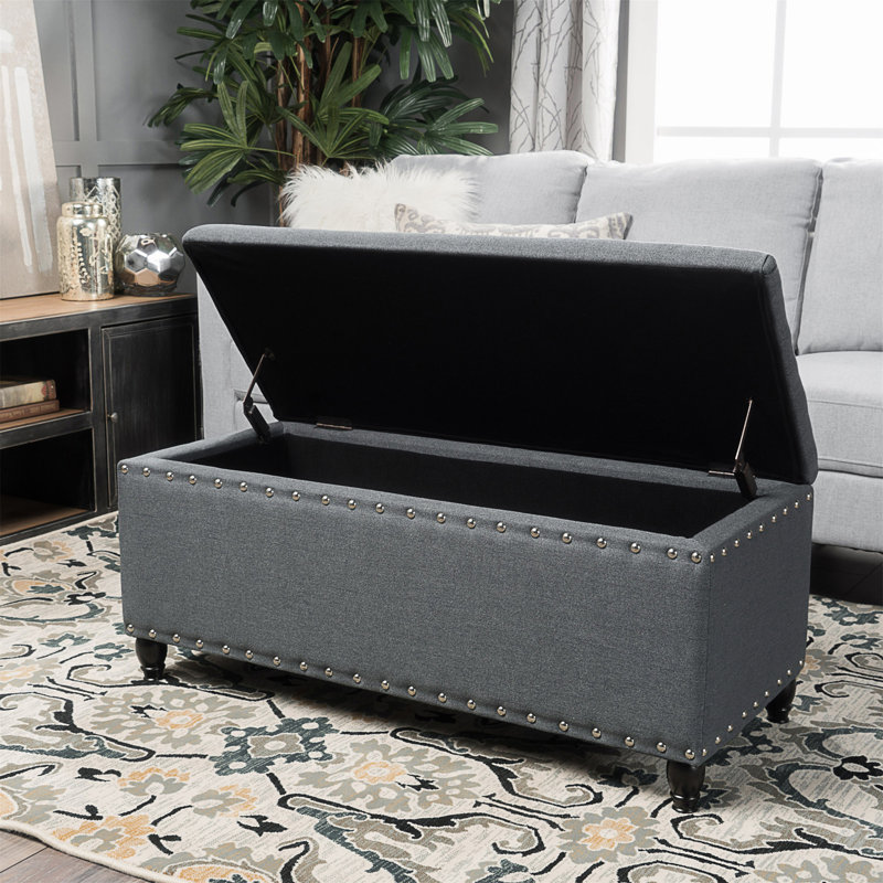 Repose-pieds avec rangement, Gris anthracite