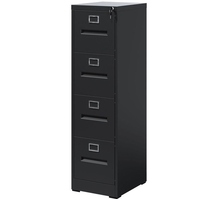 4 Drawer, Metal File Cabinet, Office And Home, Locked, A4 Legal/Letter Size, High - Capacity Drawers, Bearing Rails, Easy Assembly Structure