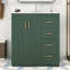 Meuble-lavabo simple en bois avec lavabo en céramique, armoire et tiroirs de rangement Whittier-2009915594-2009915596