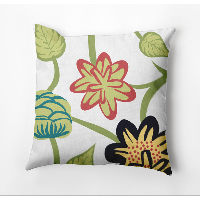 Housse et insert de coussin d'extérieur carré Botanical Blooms, 18 po x 18 po, Bleu marine