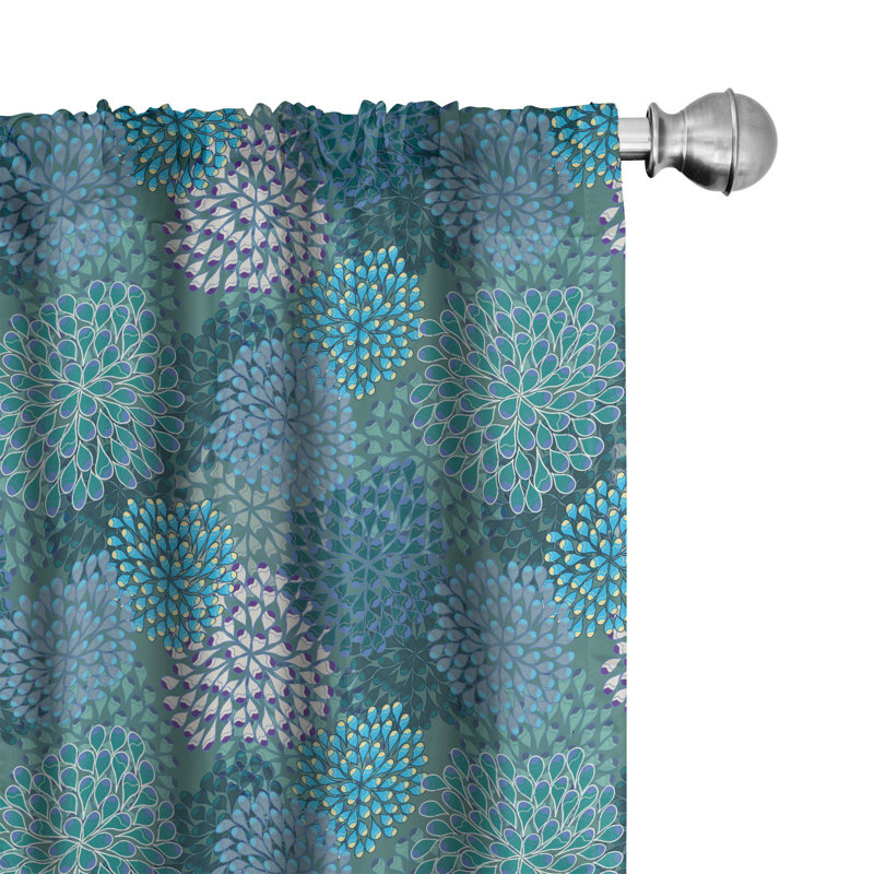 Floral Semi-Sheer Rod Pocket Curtain Panels, 28" x 95"