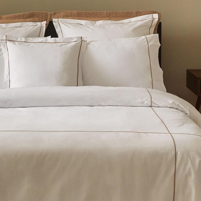 Classic Hotel 100% Cotton Shams, white/ blush, King