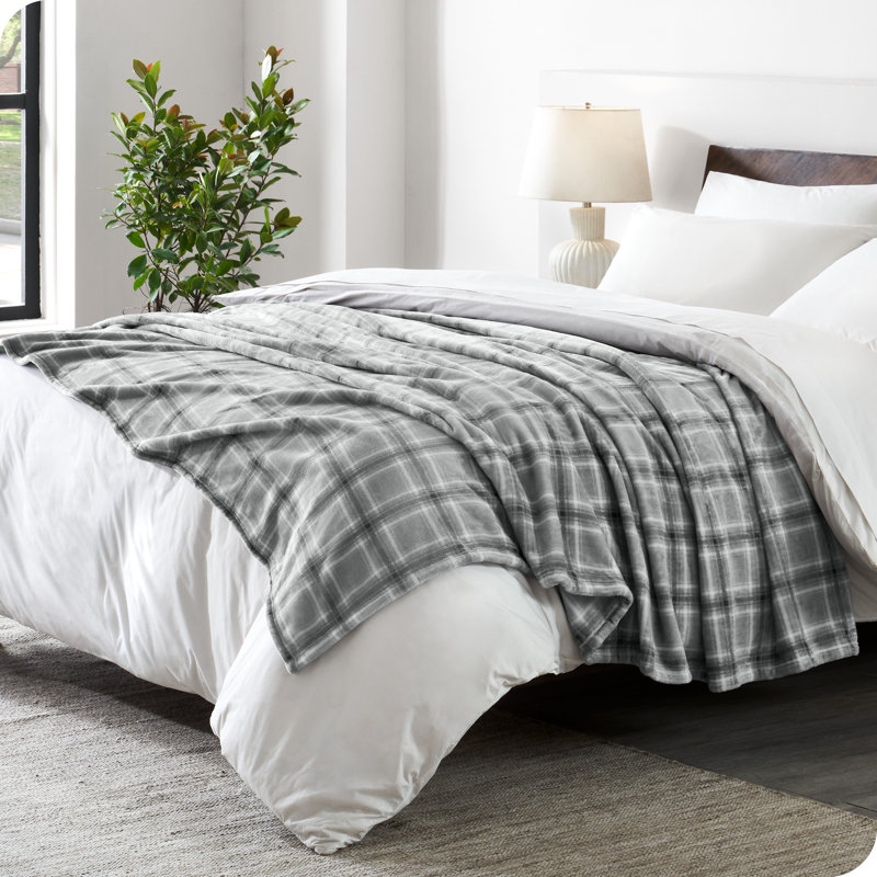 Couverture imprimée Microplush, Gris, Grand lit