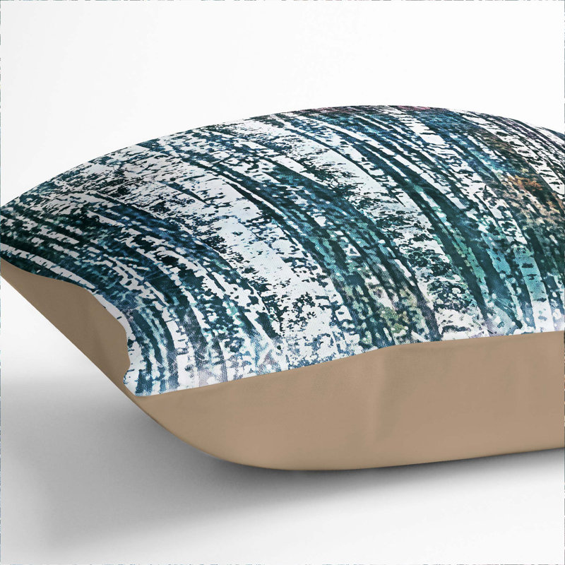 A Birch Tree Forest In Abstract Square Throw Cushion, 40 x 40 cm, Stone