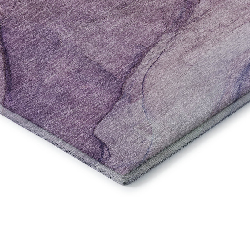 Tapis mauve Premium lavable à la machine Cerrito AMF607, Rectangle 10 pi x 14 pi