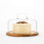 Cloche à gâteau en verre avec fond en bois