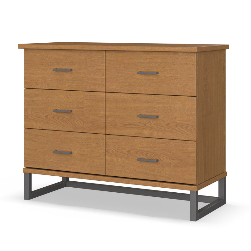 Commode 6 tiroirs, Chêne solaire