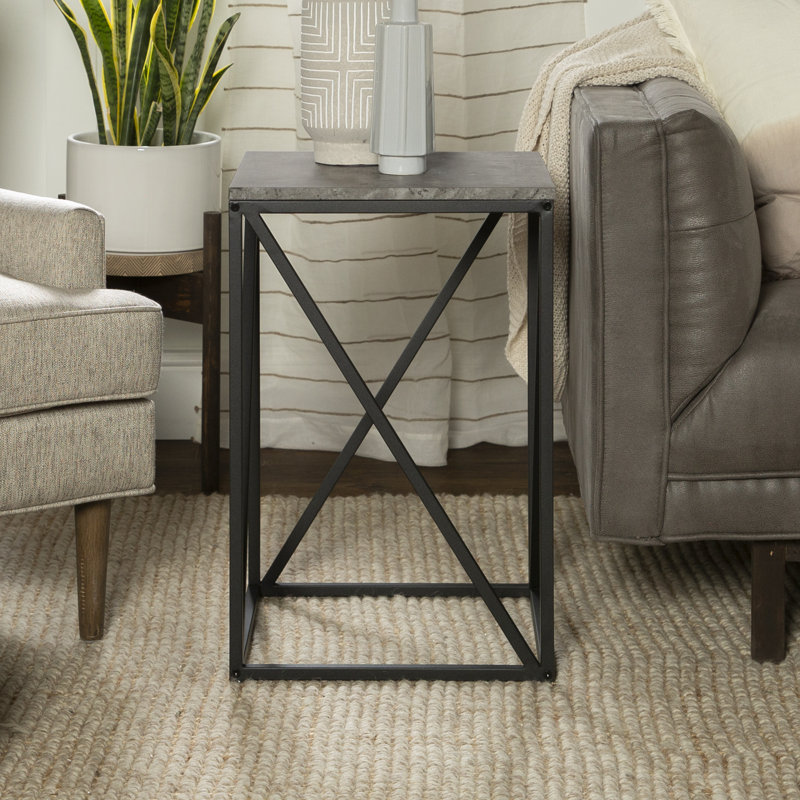 Table de bout structurelle avec rangement Ziegler, Béton foncé