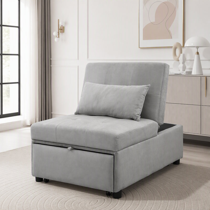 Canapé-lit convertible avec repose-pieds pliant avec design multifonctionnel