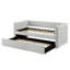 Lit de jour Trace Trundle, revêtement en tissu noir, Chesterfield, garniture cloutée-125117079-125117081