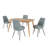 Fairfield Mid-Century Modern Tapered Dining Set, Chenille Fabric, 59" Dining Table And 4 Chairs-1487477752-1487477754