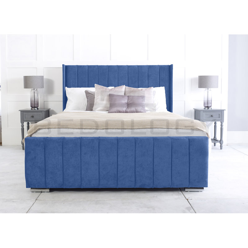 Anhat Upholstered Storage Bed, Superking (180 x 200 cm), Blue