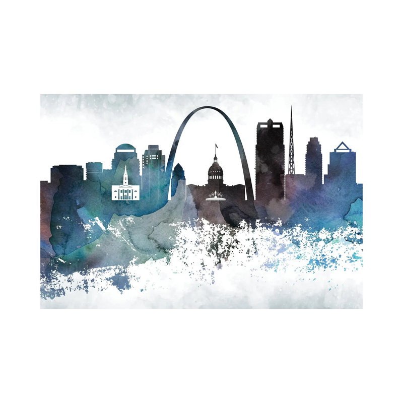 Saint Louis Bluish Skylines - Wrapped Canvas Painting, 45.72cm H x 66.04cm W x 1.91cm D