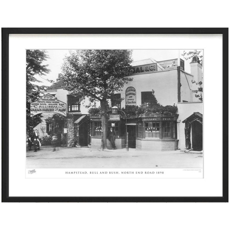 Hampstead, Bull and Bush, North End Road 1898 1 Piece Single Picture Frame Wall Art, 28cm H x 36cm W x 2.3cm D