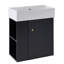 Meuble-lavabo flottant moderne de 21,6 po avec lavabo en céramique et rangement à gauche pour les salles de bain compactes-116332413