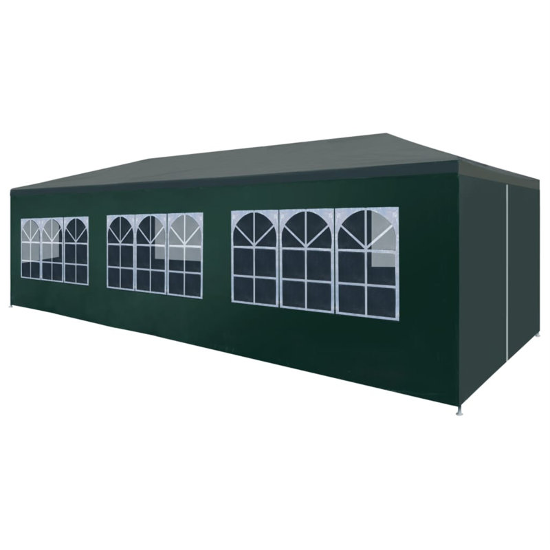 vidaXL Party Tent Green, Green, 10 ft x 30 ft