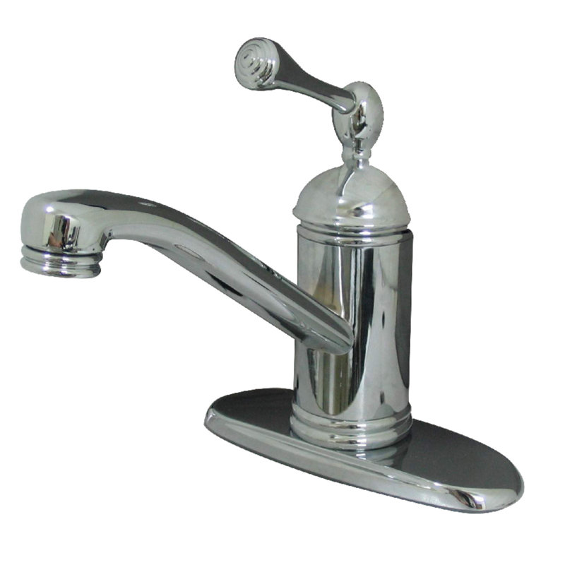 Kingston Brass Single-Handle 1-Hole Deck Mount Bathroom Faucet with Push Pop-Up, Polished Chrome