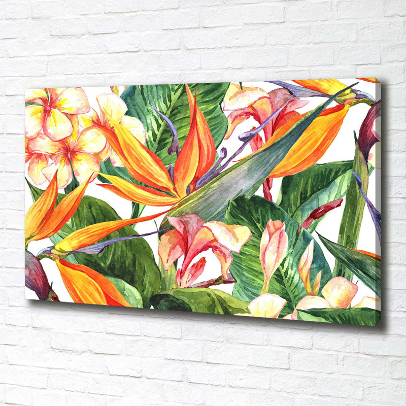 Tropical Flowers - Wrapped Canvas Print