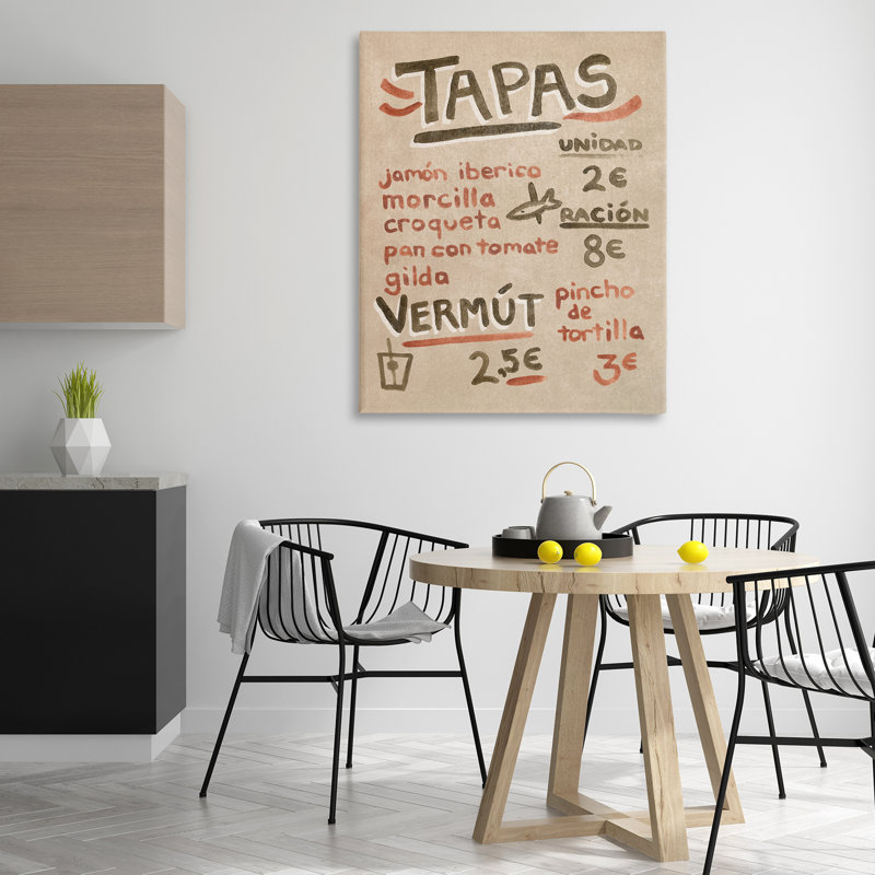  Art espagnol sur toile, "Tapas espagnol" par June Erica Vess, H 48 po x l 36 po