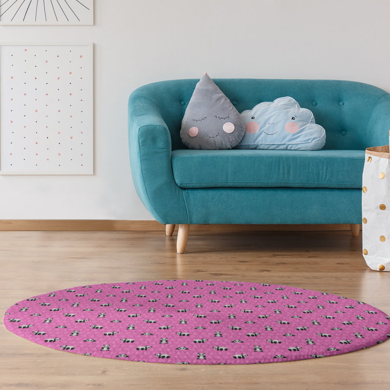 Tapis de la zone rose panda, Rond 5 pi